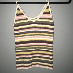 multicolored striped tank top